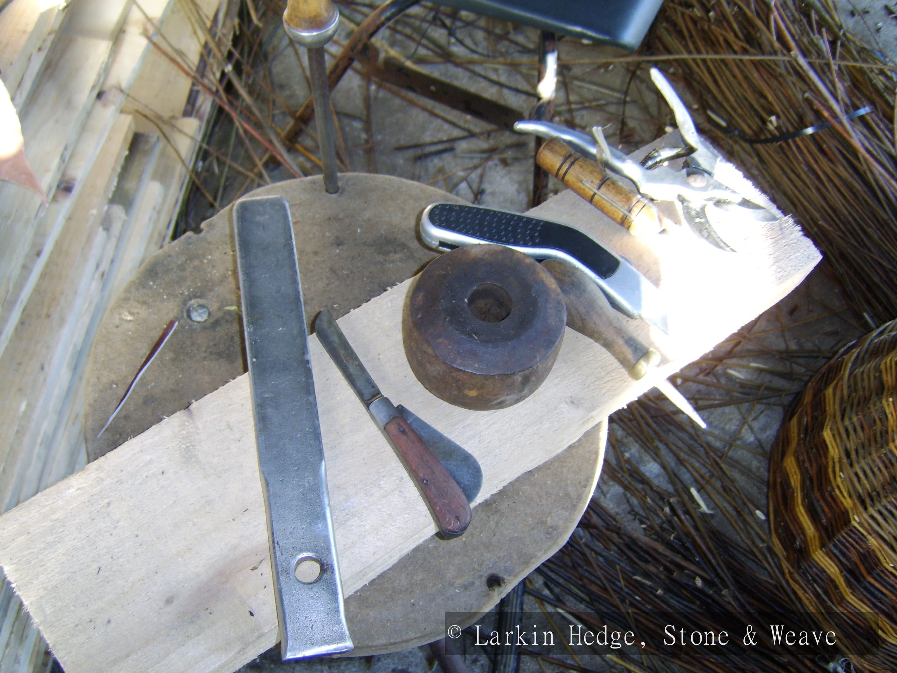 Basketry tools and materials